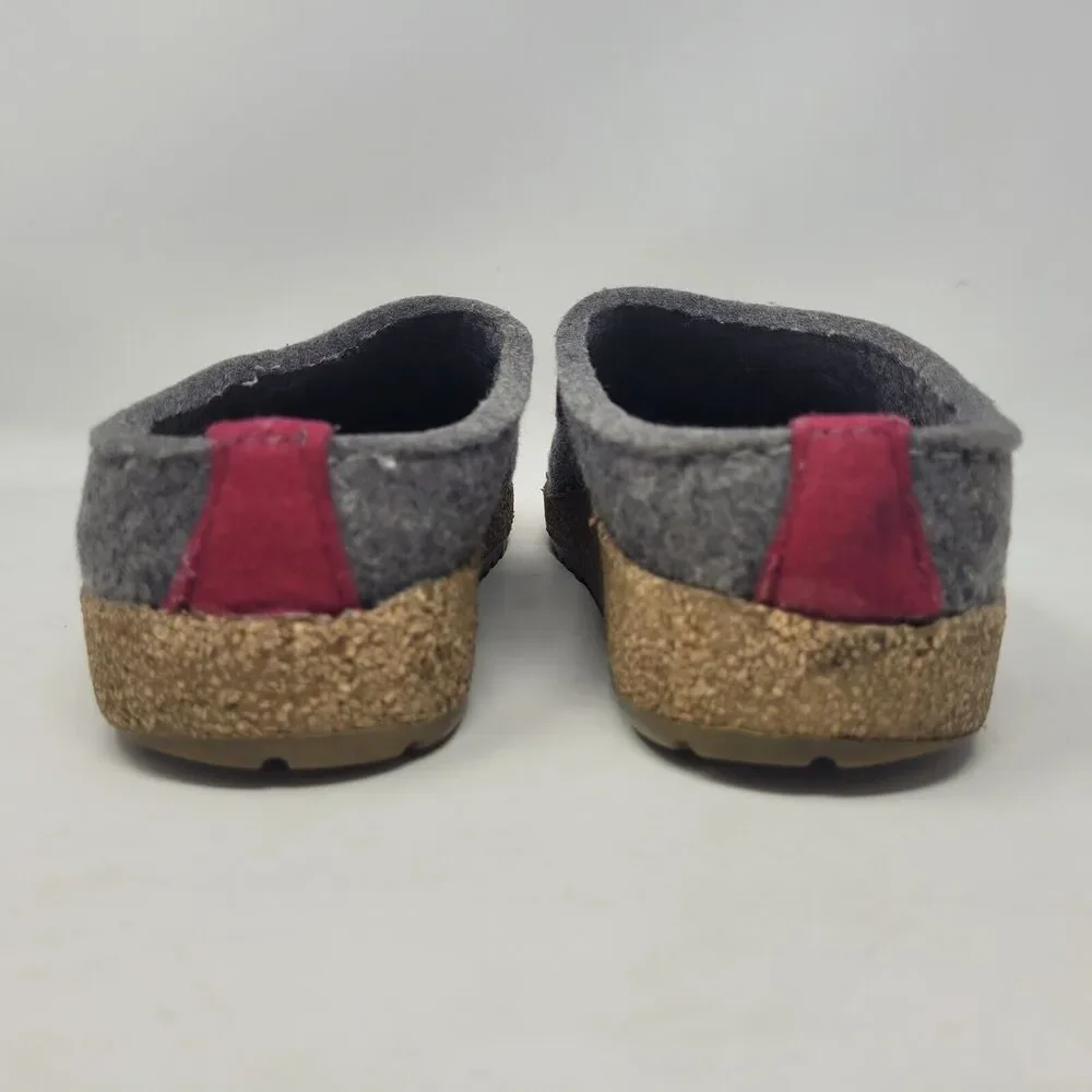 Haflinger Clogs EU40 US9 Gray Wool Felt Swing Swirls Geometric Slippers Slip On - Picture 5 of 11